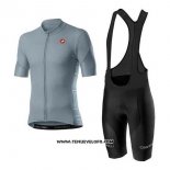 2020 Maillot Ciclismo Castelli Gris Manches Courtes et Cuissard