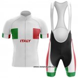 2020 Maillot Ciclismo Italie Blanc Manches Courtes et Cuissard