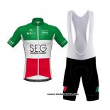 2020 Maillot Ciclismo SEG Racing Academy Champion Italie Manches Courtes et Cuissard