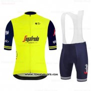 2020 Maillot Ciclismo Segafredo Zanetti Jaune Bleu Manches Courtes et Cuissard