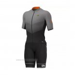 2021 Maillot Cyclisme ALE Gris Manches Courtes et Cuissard