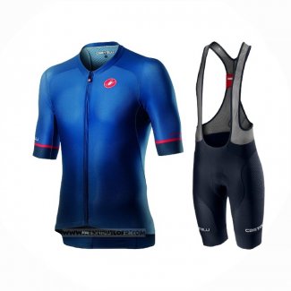 2021 Maillot Cyclisme Castelli Profond Noir Bleu Manches Courtes et Cuissard