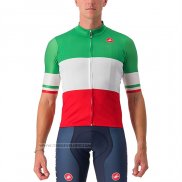 2023 Maillot Cyclisme Italie Vert Blanc Rouge Manches Courtes et Cuissard