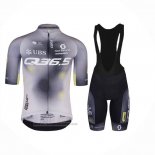 2023 Maillot Cyclisme Q36.5 Gris Noir Manches Courtes et Cuissard