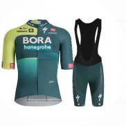 2024 Maillot Cyclisme Bora-Hansgrone Vert Negro Manches Courtes et Cuissard