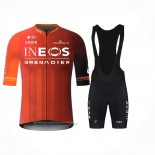 2024 Maillot Cyclisme Ineos Grenadiers Rouge Noir Manches Courtes et Cuissard