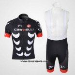 2010 Maillot Ciclismo Castelli Noir et Blanc Manches Courtes et Cuissard