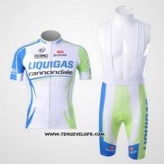 2011 Maillot Ciclismo Liquigas Cannondale Blanc et Vert Manches Courtes et Cuissard