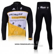 2011 Maillot Ciclismo Specialized Jaune et Noir Manches Longues et Cuissard