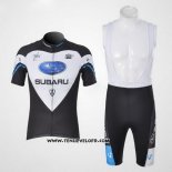 2011 Maillot Ciclismo Subaru Noir et Blanc Manches Courtes et Cuissard