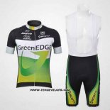 2012 Maillot Ciclismo GreenEDGE Noir et Vert Manches Courtes et Cuissard
