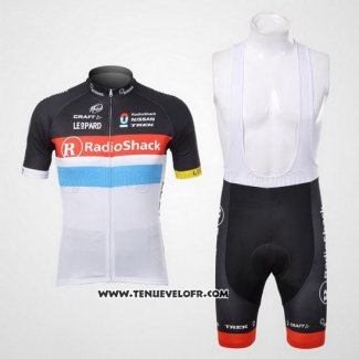 2012 Maillot Ciclismo Radioshack Noir et Blanc Manches Courtes et Cuissard