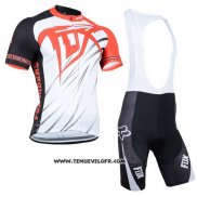 2014 Maillot Ciclismo Fox Orange et Blanc Manches Courtes et Cuissard