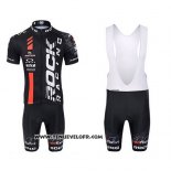 2015 Maillot Ciclismo Rock Racing Noir et Rouge Manches Courtes et Cuissard