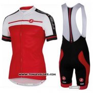 2016 Maillot Ciclismo Castelli Rouge Blanc Manches Courtes et Cuissard