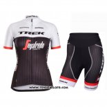 2016 Maillot Ciclismo Femme Trek Noir et Rouge Manches Courtes et Cuissard