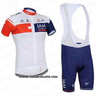 2016 Maillot Ciclismo IAM Rouge et Bleu Manches Courtes et Cuissard