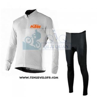 2016 Maillot Ciclismo KTM Blanc Manches Longues et Cuissard