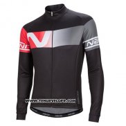 2016 Maillot Ciclismo Nalini Rouge et Noir Manches Longues et Cuissard