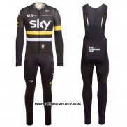 2016 Maillot Ciclismo Sky Jaune Manches Longues et Cuissard