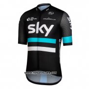 2016 Maillot Ciclismo Sky Noir et Bleu Manches Courtes et Cuissard