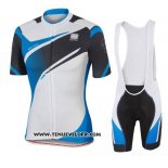 2016 Maillot Ciclismo Sportful Blanc et Bleu Manches Courtes et Cuissard