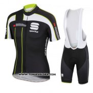 2016 Maillot Ciclismo Sportful Noir Vert Manches Courtes et Cuissard