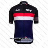 2016 Maillot Ciclismo UCI Mondo Champion Lider Sky Noir et Bleu Manches Courtes et Cuissard