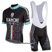 2017 Maillot Ciclismo Bianchi Milano Pride Noir Manches Courtes et Cuissard