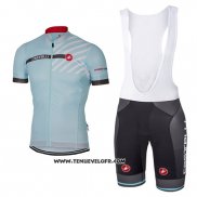 2017 Maillot Ciclismo Castelli Bleu Clair Manches Courtes et Cuissard