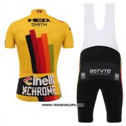 2017 Maillot Ciclismo Cinelli Chrome Jaune Manches Courtes et Cuissard 2018