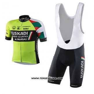 2017 Maillot Ciclismo Euskadi Vert et Noir Manches Courtes et Cuissard