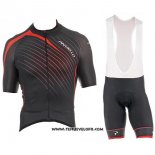 2017 Maillot Ciclismo Pinarello Noir et Rouge Manches Courtes et Cuissard