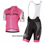 2017 Maillot Ciclismo Quick Step Rose Manches Courtes et Cuissard