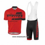 2017 Maillot Ciclismo Scott Rouge et Noir Manches Courtes et Cuissard