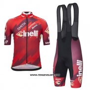 2018 Maillot Ciclismo Cinelli Fonce Rouge Manches Courtes et Cuissard