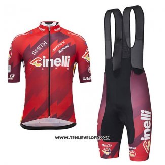 2018 Maillot Ciclismo Cinelli Fonce Rouge Manches Courtes et Cuissard