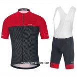 2018 Maillot Ciclismo Gore C3 Optiline Rouge et Noir Manches Courtes et Cuissard