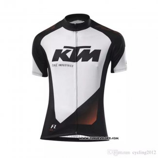 2018 Maillot Ciclismo KTM Blanc Noir Manches Courtes et Cuissard