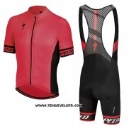 2018 Maillot Ciclismo Specialized Rose Noir Manches Courtes et Cuissard
