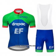 2019 Maillot Ciclismo Ef Education First Vert Bleu Manches Courtes et Cuissard