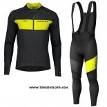 2019 Maillot Ciclismo Scott RC Ff Jaune Noir Manches Longues et Cuissard