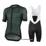 2020 Maillot Ciclismo Le Col Profond Vert Manches Courtes et Cuissard