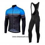 2020 Maillot Ciclismo Nalini Bleu Noir Manches Longues et Cuissard