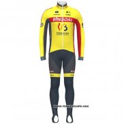 2020 Maillot Cyclisme Wallonie Bruxelles Jaune Rouge Manches Longues et Cuissard