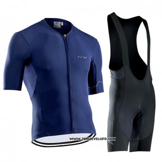 2021 Maillot Cyclisme Northwave Bleu Manches Courtes et Cuissard