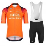 2023 Maillot Cyclisme Ineos Grenadiers Orange Manches Courtes et Cuissard