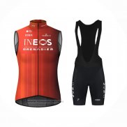 2024 Gilet Coupe-vent Ineos Grenadiers Rouge Noir et Cuissard