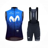 2024 Gilet Coupe-vent Movistar Bleu Blanc et Cuissard