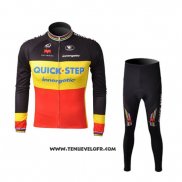 2010 Maillot Ciclismo Quick Step Champion Belgique Manches Longues et Cuissard